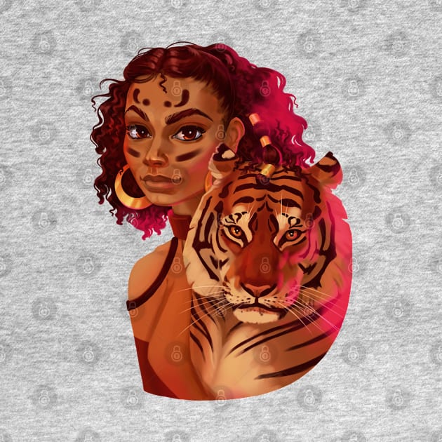 Girl with tiger by Yana Graffox